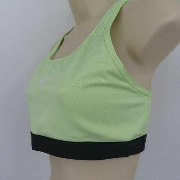 Nike Women Medium Green Gray Logo Racerback Sports Bra Wireless No Wire Athletic - Picture 5 of 11